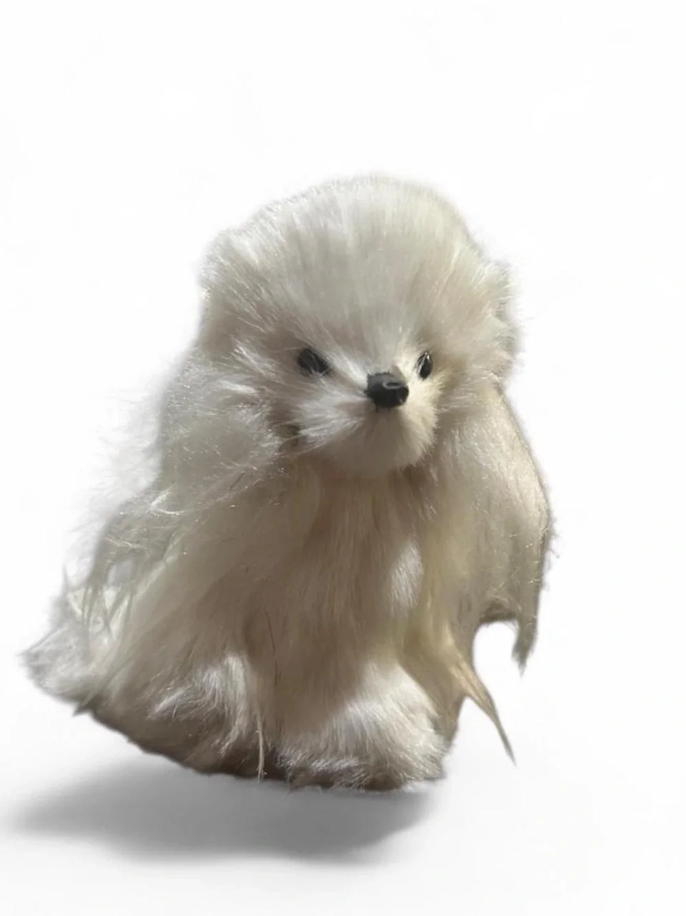 Kurt S Adler Long Hair White Pomeranian Shih Tzu Dog Christmas Ornament Plush